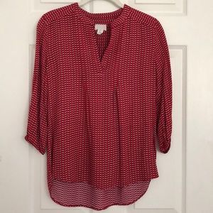 Red printed blouse, barely worn!